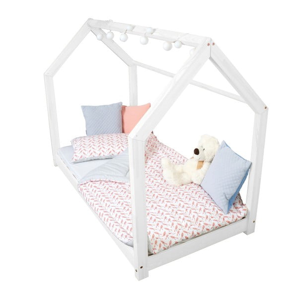 Detská biela posteľ s bočnicami Benlemi Tery, 90 x 190 cm