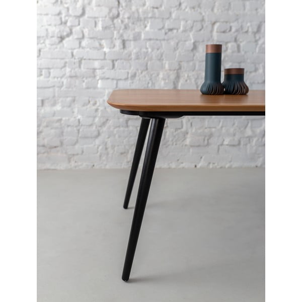 Jedálenský stôl z jaseňového dreva s čiernymi nohami Ragaba Contrast, 180 x 90 cm-image-2