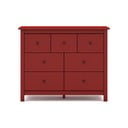 Červená nízka komoda z borovicového dreva 110x80 cm Misti – Marckeric