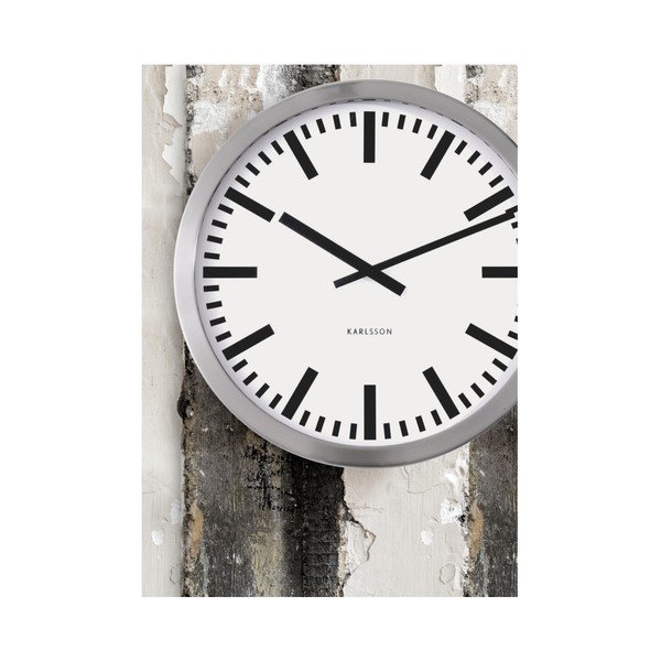 Sivé hodiny Present Time Station, veľké-image-1