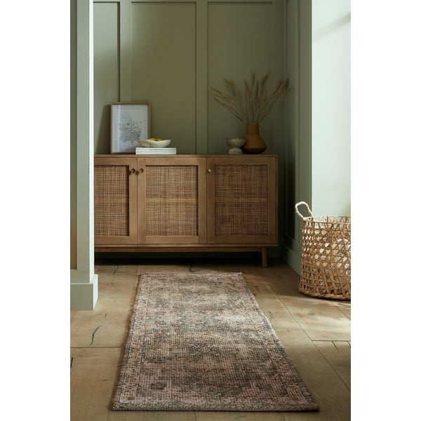 Kaki ručne tkaný behúň s prímesou juty 60x230 cm Selena Jute Traditional – Flair Rugs-image-1