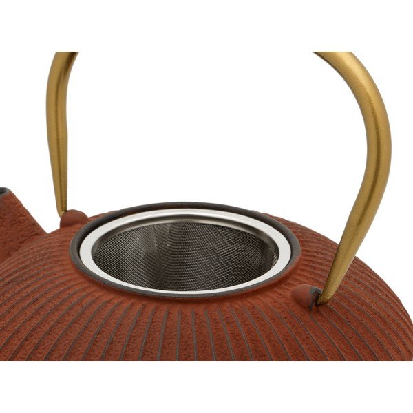 Svetločervená liatinová kanvica na čaj 1,1 l Linhai – Bredemeijer-image-4