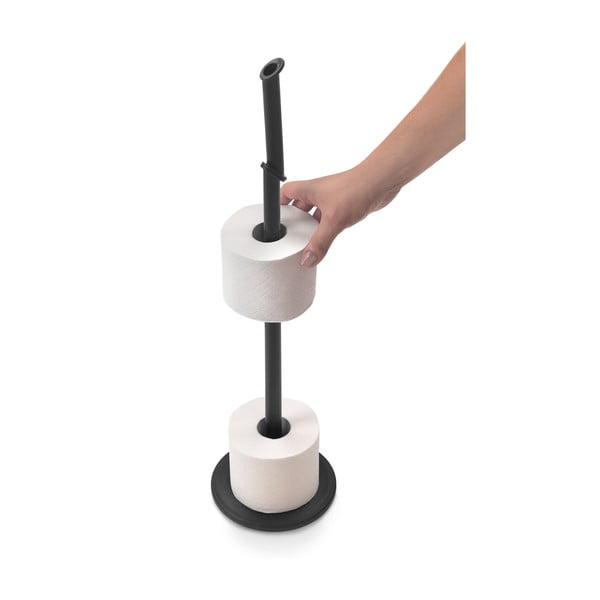 Matne čierny oceľový stojan na toaletný papier Lava – Metaltex-image-2