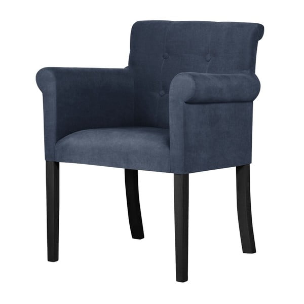 Modrá stolička s čiernymi nohami Ted Lapidus Maison Flacon