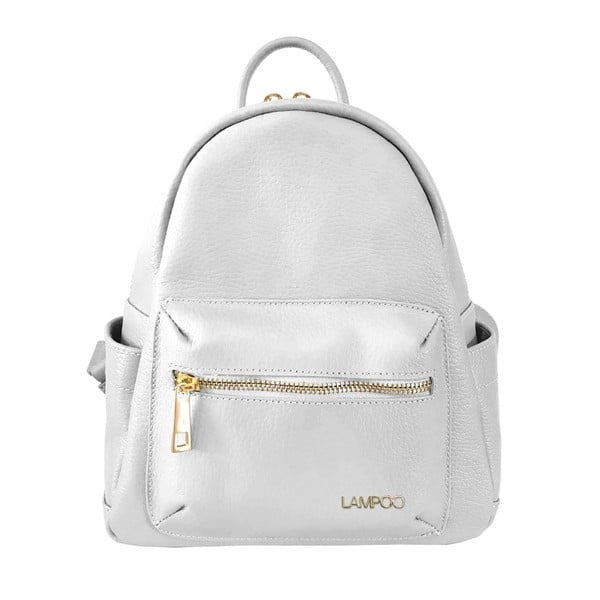 Biely kožený batoh Lampoo Lunda