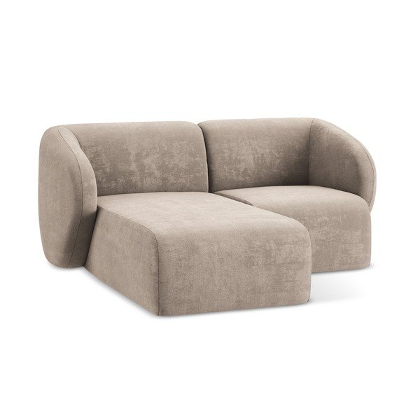 Svetlohnedá ženilková rohová pohovka (ľavý roh/s leňoškou) Lani – Makamii-image-4