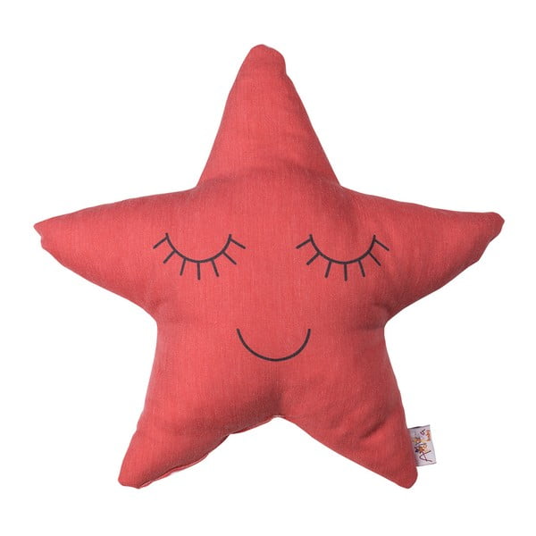Červený detský vankúšik s prímesou bavlny Mike & Co. NEW YORK Pillow Toy Star, 35 x 35 cm
