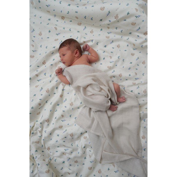 Krémovobiela detská obliečka na jednolôžko z bio bavlny 140x200 cm Blueberries – Cam Cam Copenhagen-image-3