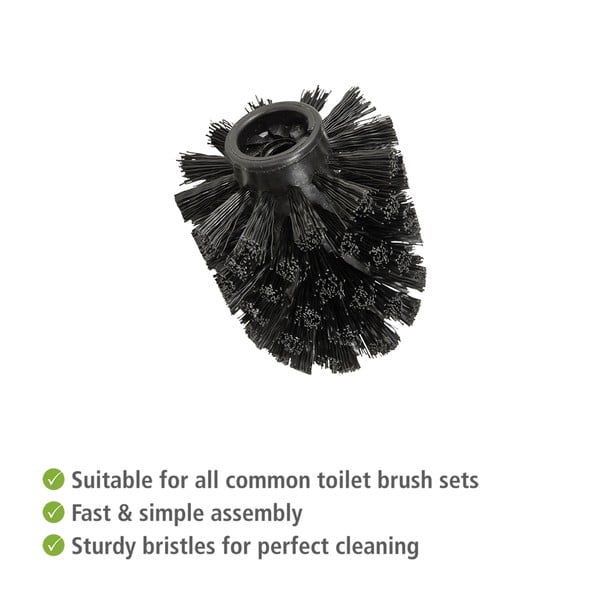 Čierne plastové náhradné hlavica pre WC kefy v súprave 10 ks Ø8cm – Wenko-image-1