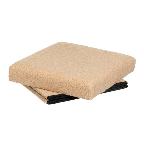 Svetlohnedý taburet z textílie buklé Folding – Casa Selección-image-2