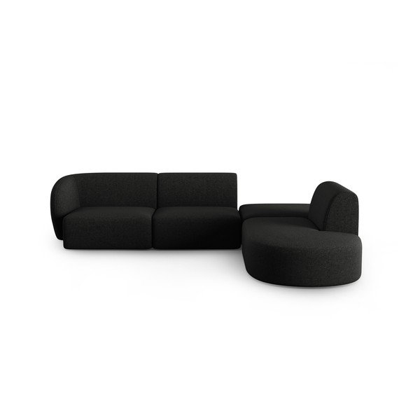 Čierna ženilková rohová pohovka (pravý roh/do L) Paolo – Milo Casa