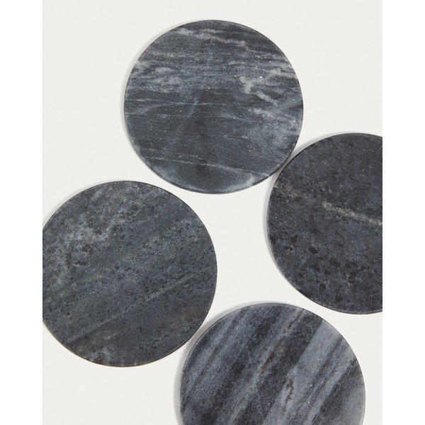 Sivé mramorové tácky v súprave 4 ks Tresa – Kave Home-image-3