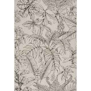 Krémovobiely vonkajší koberec Universal Tokio Leaf, 135 x 190 cm