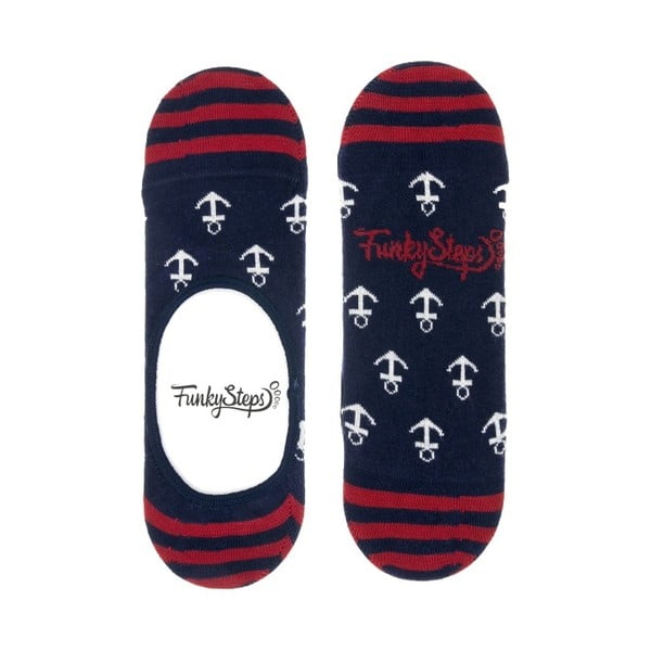 Farebné nízke ponožky Funky Steps Anchor, veľkosť 39 - 45
