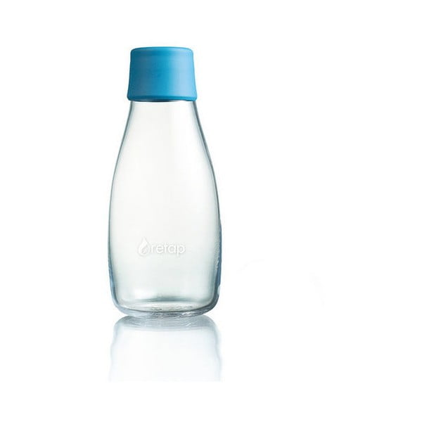 Svetlomodrá sklenená fľaša ReTap s doživotnou zárukou, 300 ml