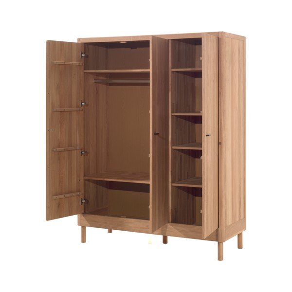 Detská šatníková skriňa z dubového dreva v prírodnej farbe 146x190x55 cm Forrest – Vipack-image-2