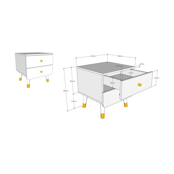 Olivovozelený detský nočný stolík z borovicového dreva Vipack Billy-image-2