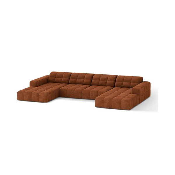 Ženilková rohová pohovka v terakotovej farbe (do tvaru "U") Chicago – Cosmopolitan Design-image-1
