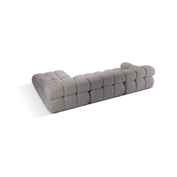 Svetlosivá modulárna rohová pohovka z textílie bouclé (pravý roh) Bellis – Micadoni Home-image-4