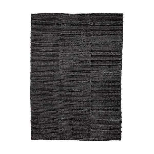 Čierny jutový koberec Bloomingville Standard, 150 x 210 cm