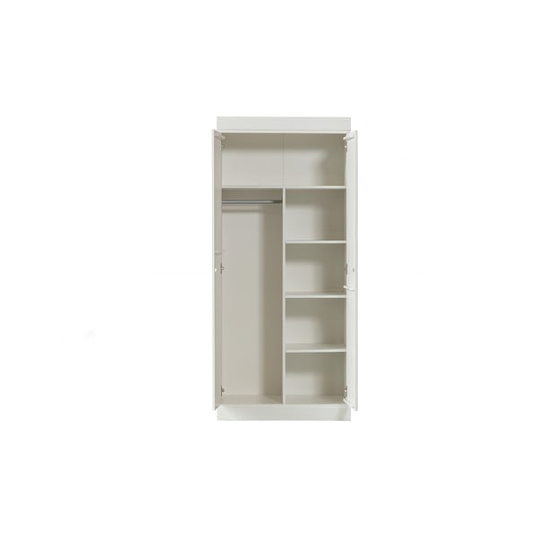 Biela šatníková skriňa z borovicového dreva 77x175 cm Connect – WOOOD-image-1