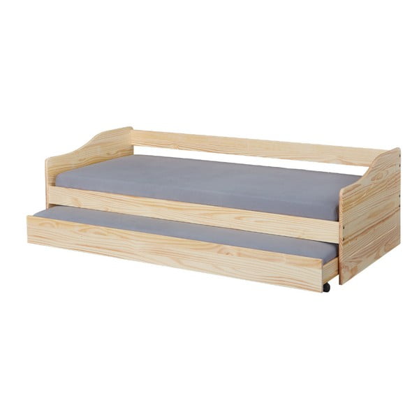 Jednolôžková rozkladacia posteľ z masívneho borovicového dreva Interlink Malte, 90 x 200 cm