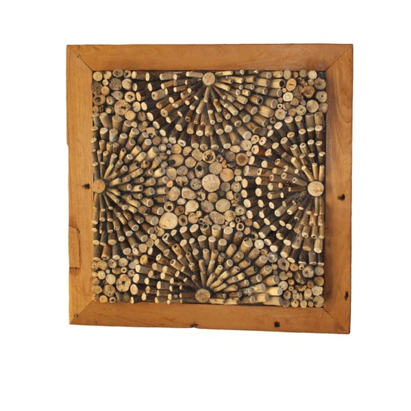 Nástenná dekorácia z teakového dreva HSM Collection 3D