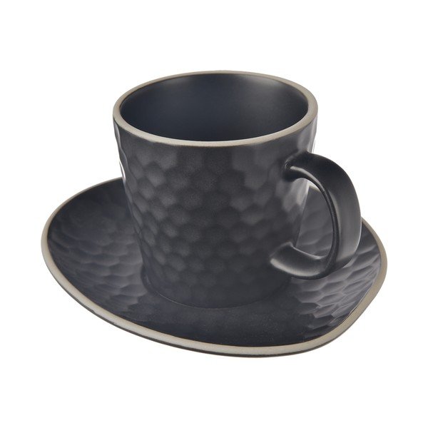 Čierna keramická šálka na cappuccino 250 ml Tea Time – Orion-image-2