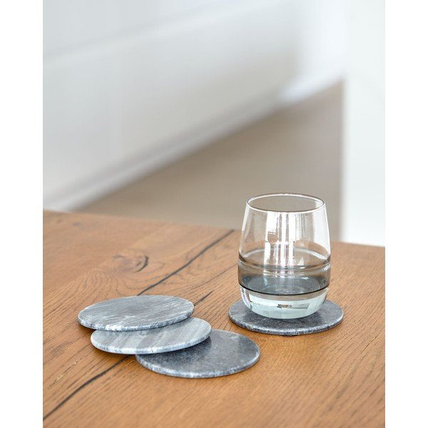 Sivé mramorové tácky v súprave 4 ks Tresa – Kave Home-image-1