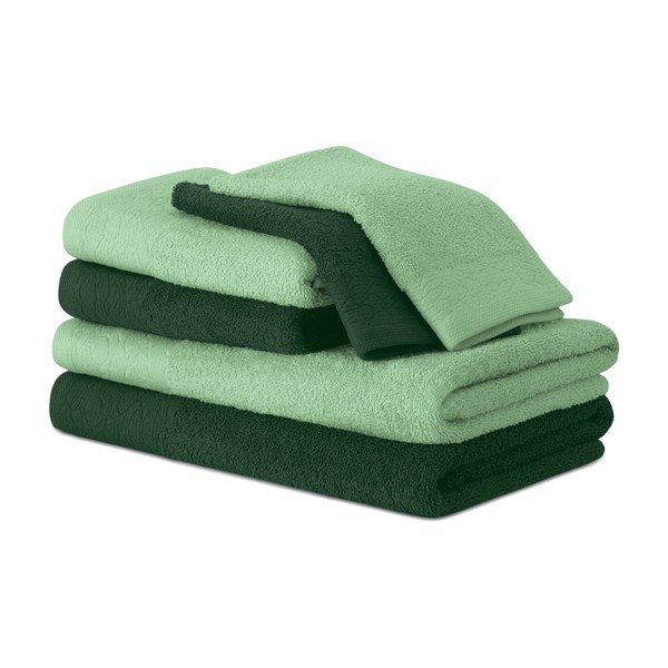 Zelené froté bavlnené uteráky a osušky v súprave 6 ks Flos – Restilo