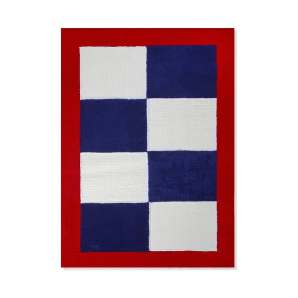 Detský koberec Mavis Blue and Red Checks, 100x150 cm
