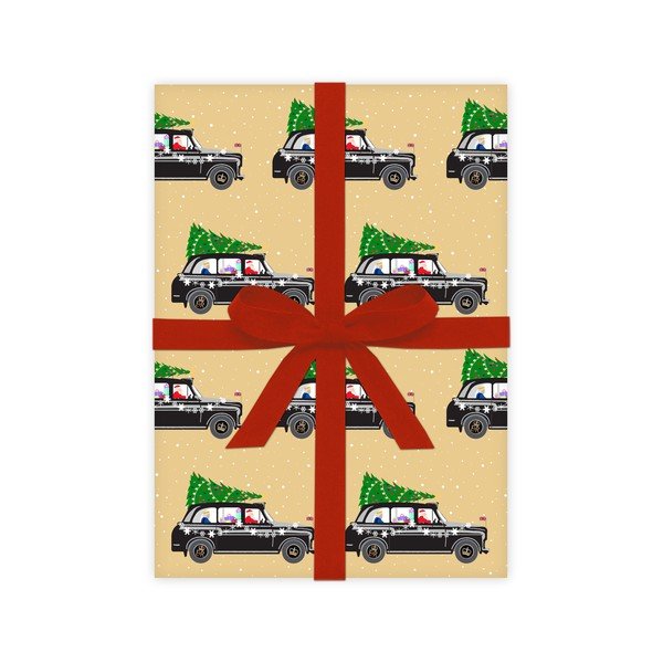 5 hárkov žltého baliaceho papiera eleanor stuart London Christmas, 50 x 70 cm-image-2