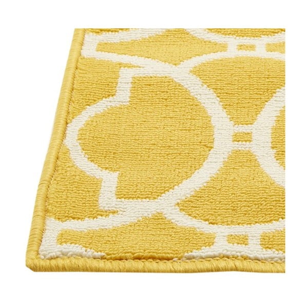 Žltý a umývateľný vonkajší koberec Interlaced, 160 × 230 cm-image-1