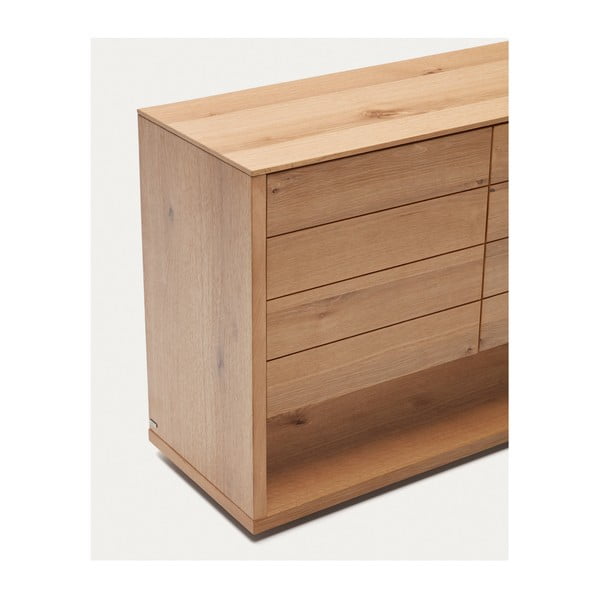 Nízka komoda v dekore duba v prírodnej farbe 200x74 cm Alguema – Kave Home-image-4