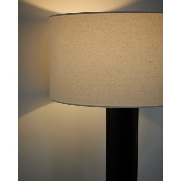 Biela/tmavohnedá stojacia lampa s textilným tienidlom (výška  150,5 cm) Niani – Kave Home-image-2