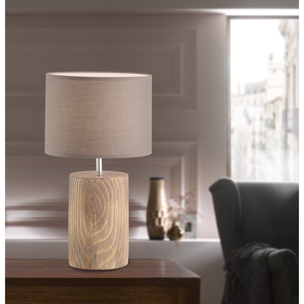 Hnedá stolová lampa Fischer & Honsel Malik, výška 43 cm-image-3