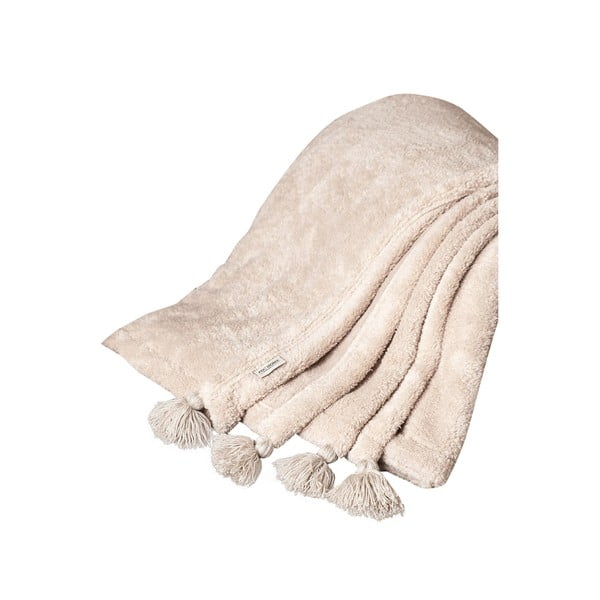 Svetlohnedý pléd z mikroplyšu 200x220 cm Puffy – Mijolnir