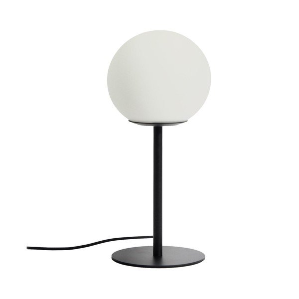 Biela/čierna stolová lampa so skleneným tienidlom (výška  35 cm) Brisia – Kave Home