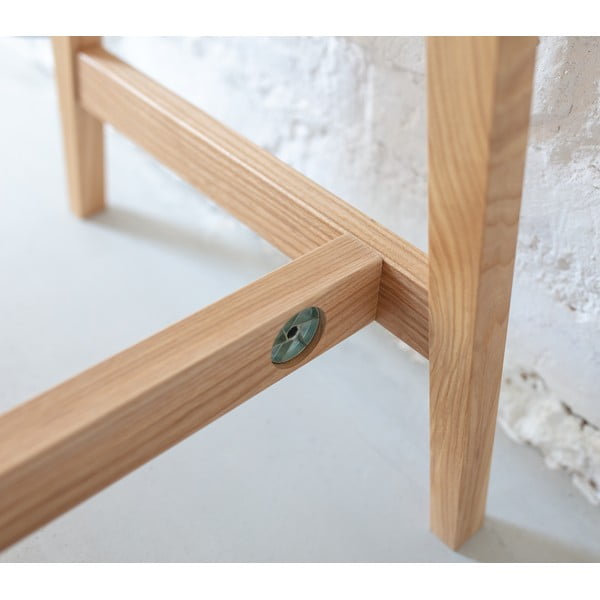 Biely písací stôl s podnožím z jaseňového dreva Ragaba Luka, dĺžka 65 cm-image-4