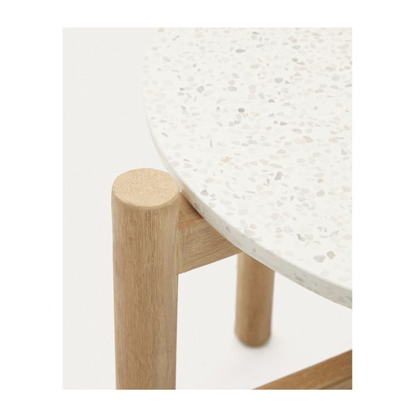Okrúhly odkladací stolík s terrazzo doskou ø 54,5 cm Pola – Kave Home-image-2