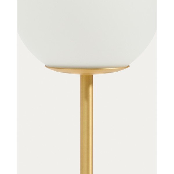 Biela/v zlatej farbe stolová lampa so skleneným tienidlom (výška  35 cm) Brisia – Kave Home-image-3