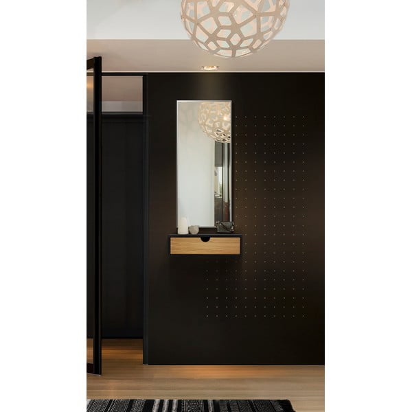 Čierny nástenný nočný stolík Woodman Farsta-image-1