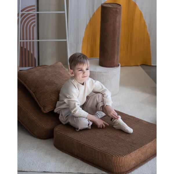 Hnedé menčestrové detské kresielko Flip – Wigiwama-image-1