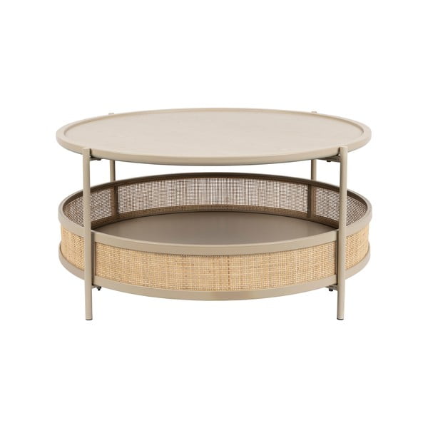 Okrúhly konferenčný stolík v béžovo-prírodnej farbe ø 80 cm Makoto – White Label