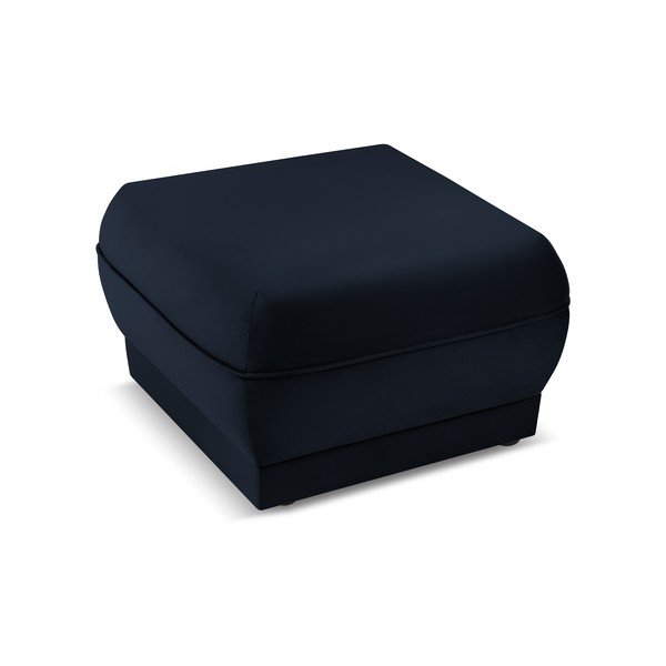 Tmavomodrý zamatový taburet Lando – Micadoni Home-image-3
