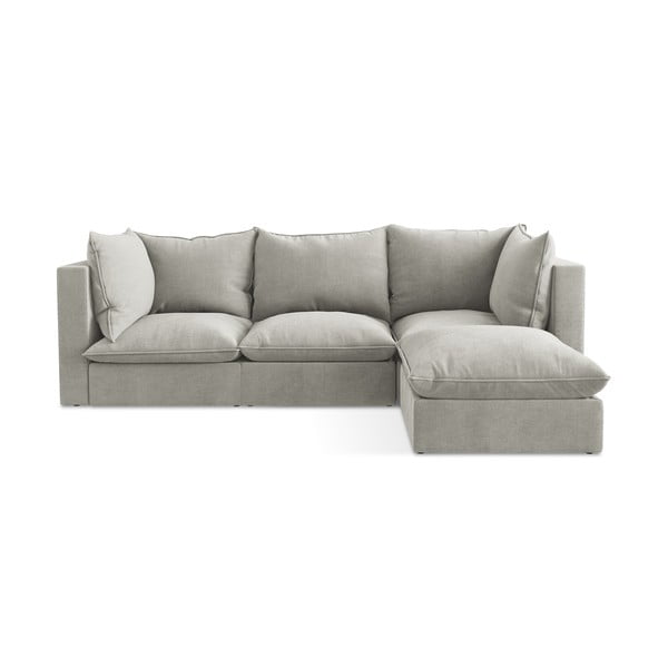 Svetlosivá rohová pohovka (pravý roh/s leňoškou) Manao – Makamii