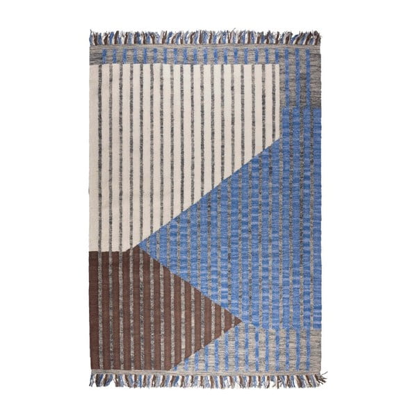 Modrý/hnedý bavlnený koberec 160x230 cm Hampton – Dutchbone