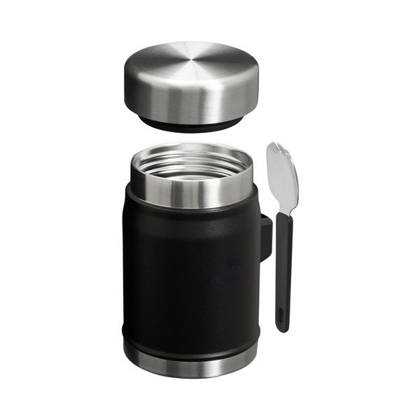 Matne čierna termoska na jedlo z nehrdzavejúcej ocele 400 ml Legendary Food Jar + Spork Black 2.0 – Stanley-image-1