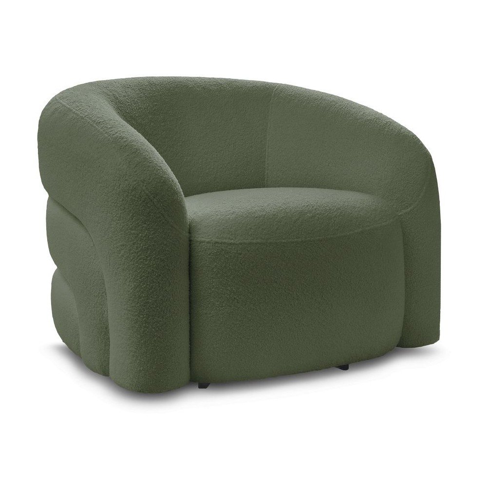 Zelené otočné kreslo z textílie buklé Elina – Bobochic Paris