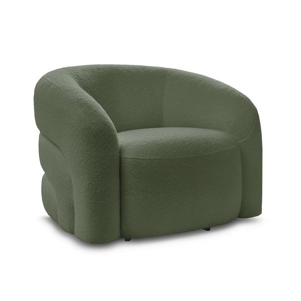 Zelené otočné kreslo z textílie buklé Elina – Bobochic Paris